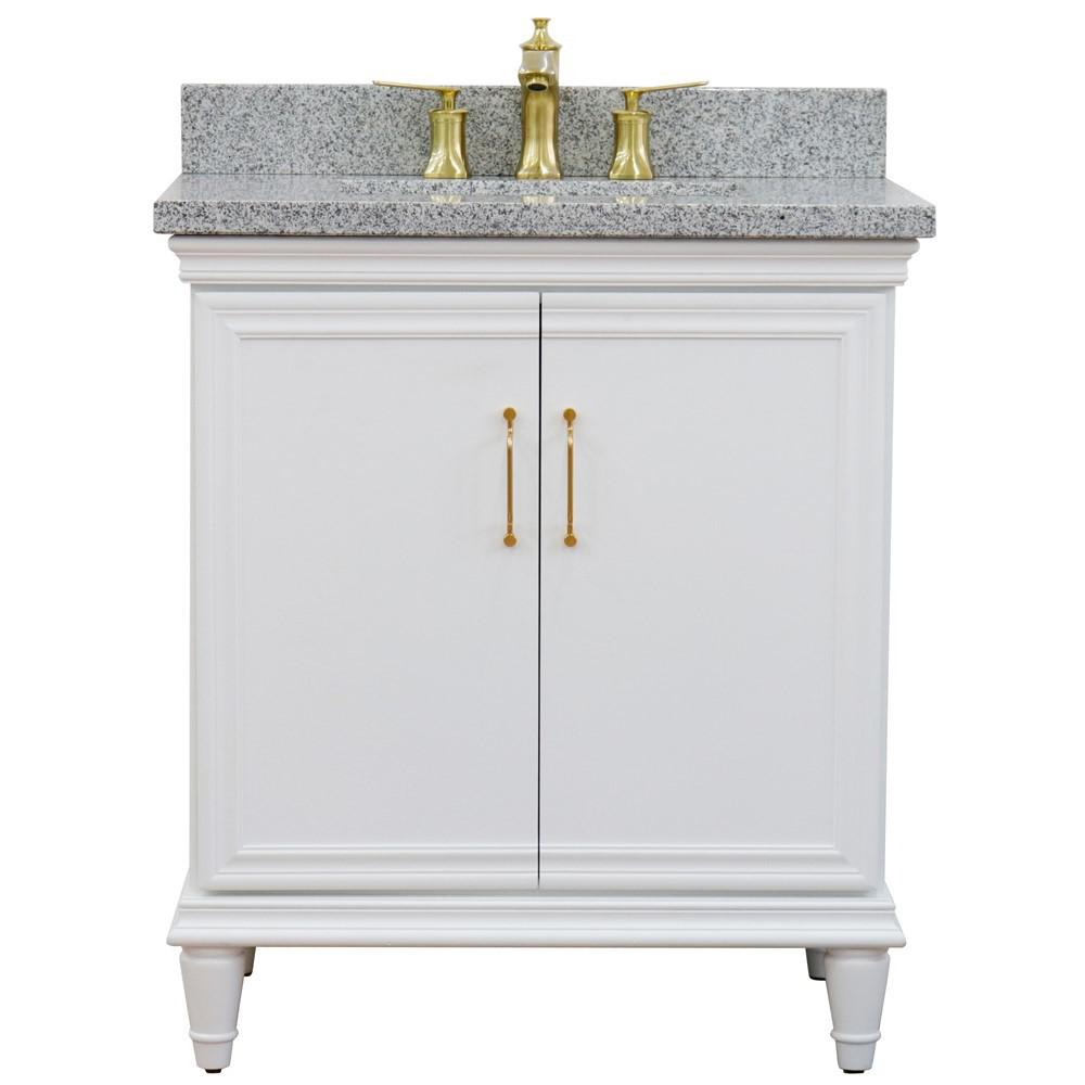31 Single vanity in White finish with Gray granite and rectangle sink. Picture 8