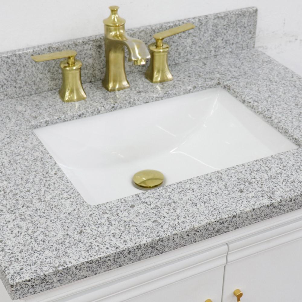 31 Single vanity in White finish with Gray granite and rectangle sink. Picture 9