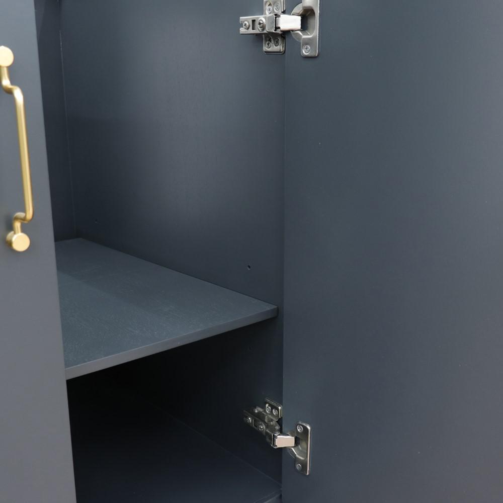 Single vanity in Dark Gray with White Carrara and rectangle sink- door/sink. Picture 4