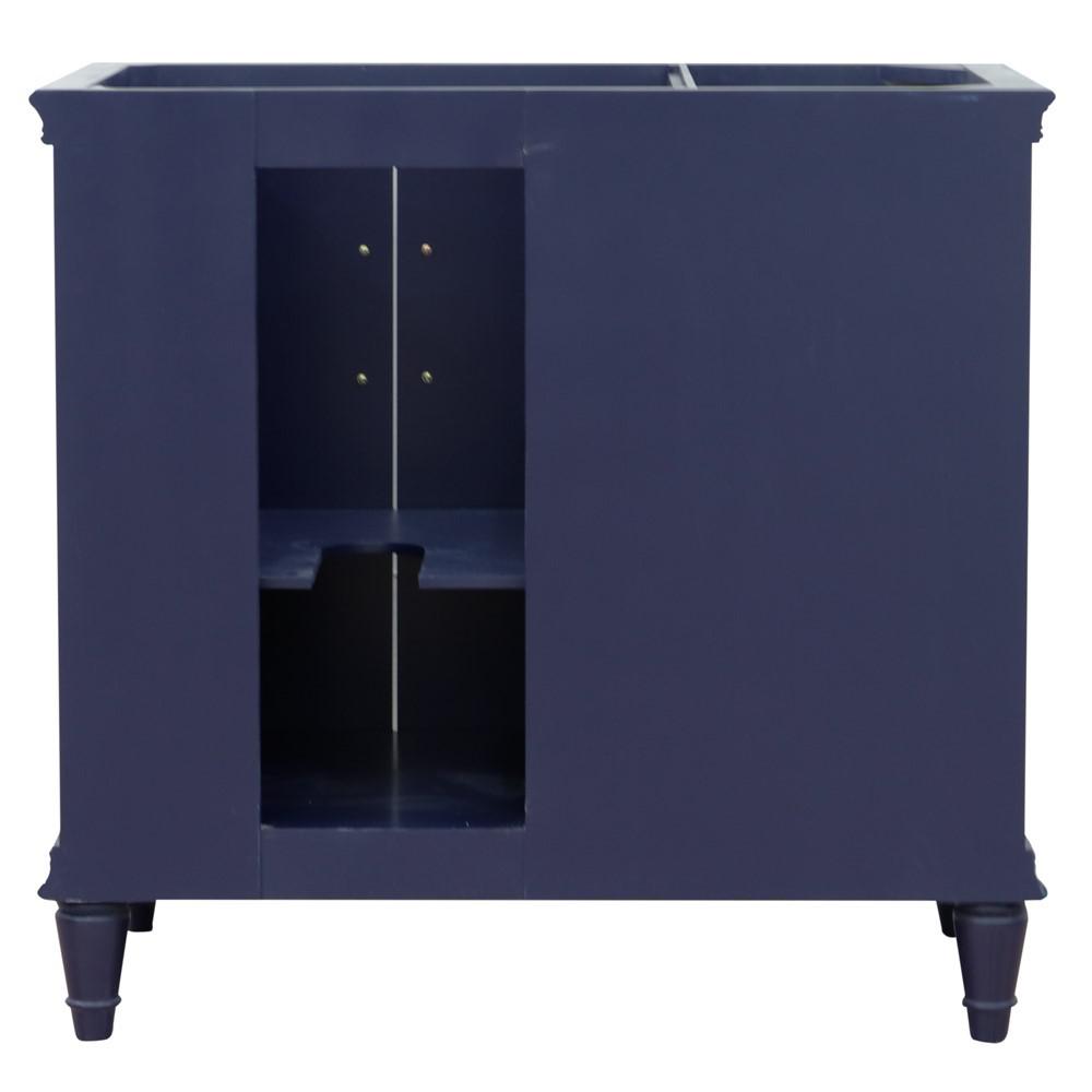 Single vanity in Blue with Black galaxy and oval sink- Right door/Right sink. Picture 9