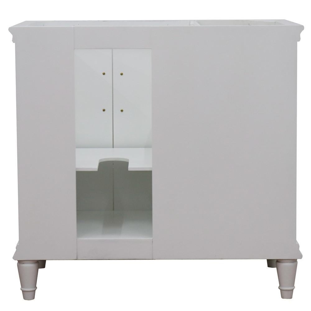 Single vanity in White with White quartz and oval sink. Picture 9