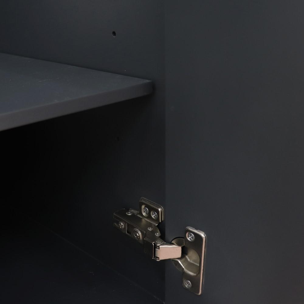 Single sink vanity in Dark Gray with Black galaxy granite and rectangle sink. Picture 3
