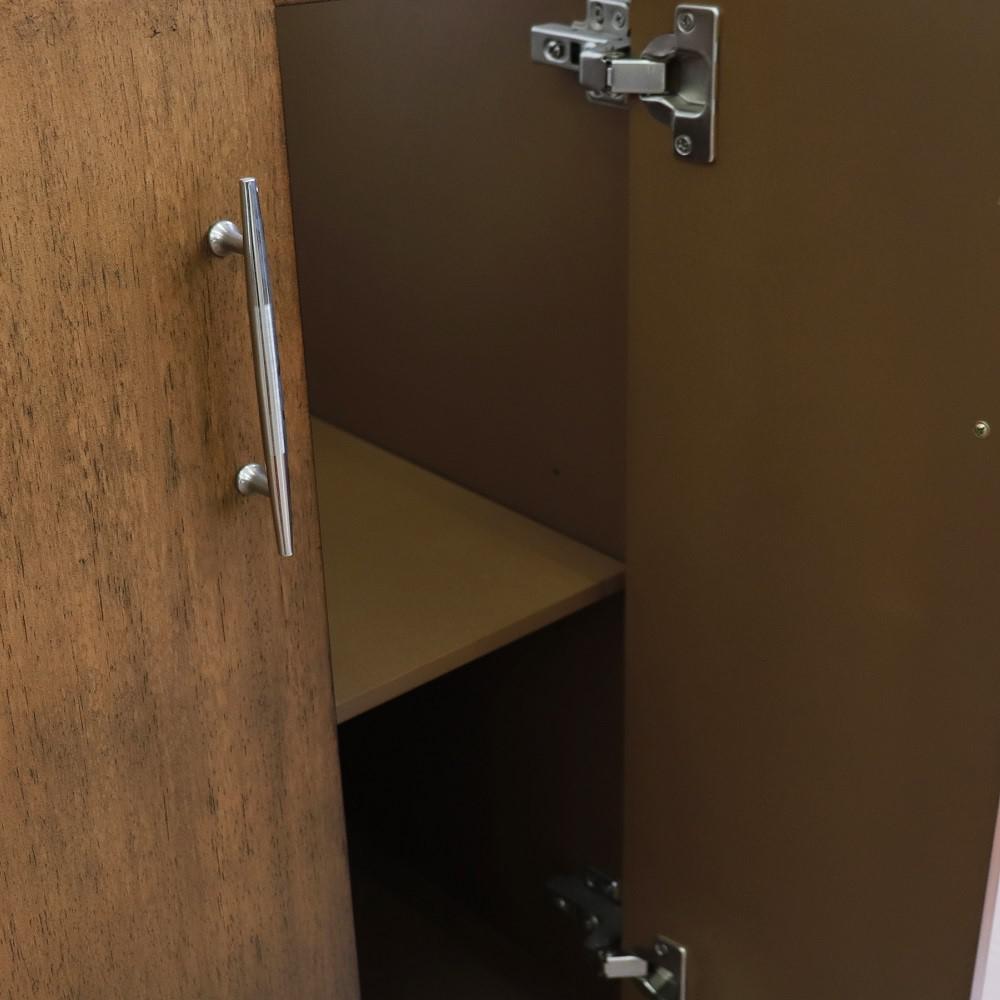 49 Double sink vanity in Walnut finish with White Carrara marble and oval sink. Picture 12