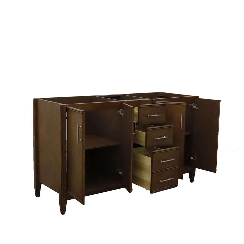 60 Double vanity in Walnut finish - cabinet only. Picture 5