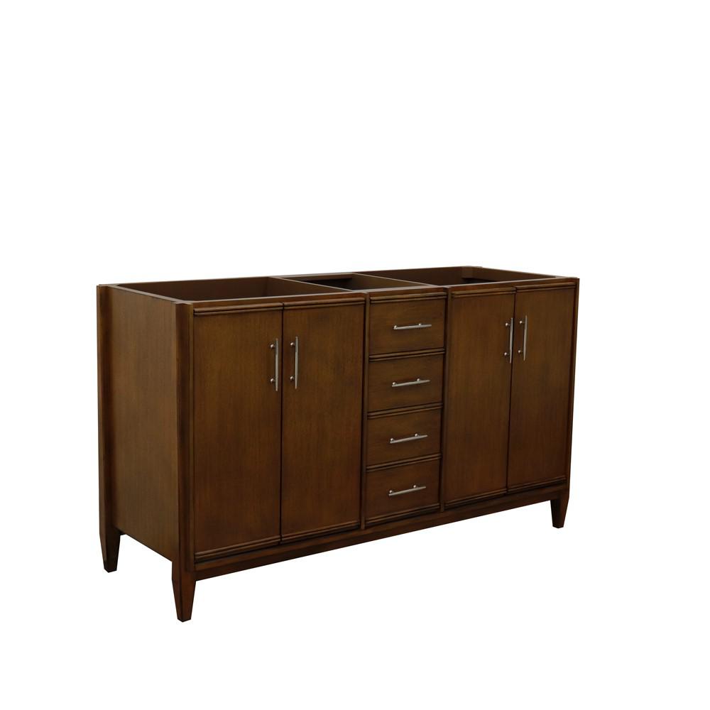 60 Double vanity in Walnut finish - cabinet only. Picture 6