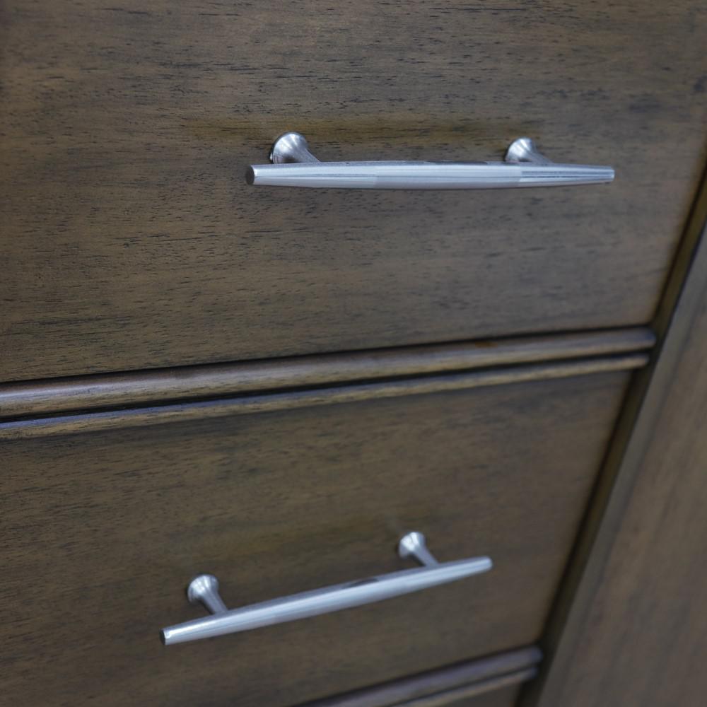 61 Double sink vanity in Walnut finish with Black galaxy granite and oval sink. Picture 4