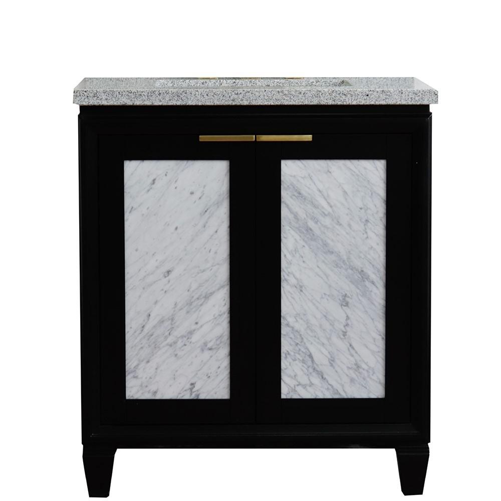 31 Single sink vanity in Black finish with Gray granite with rectangle sink. Picture 4