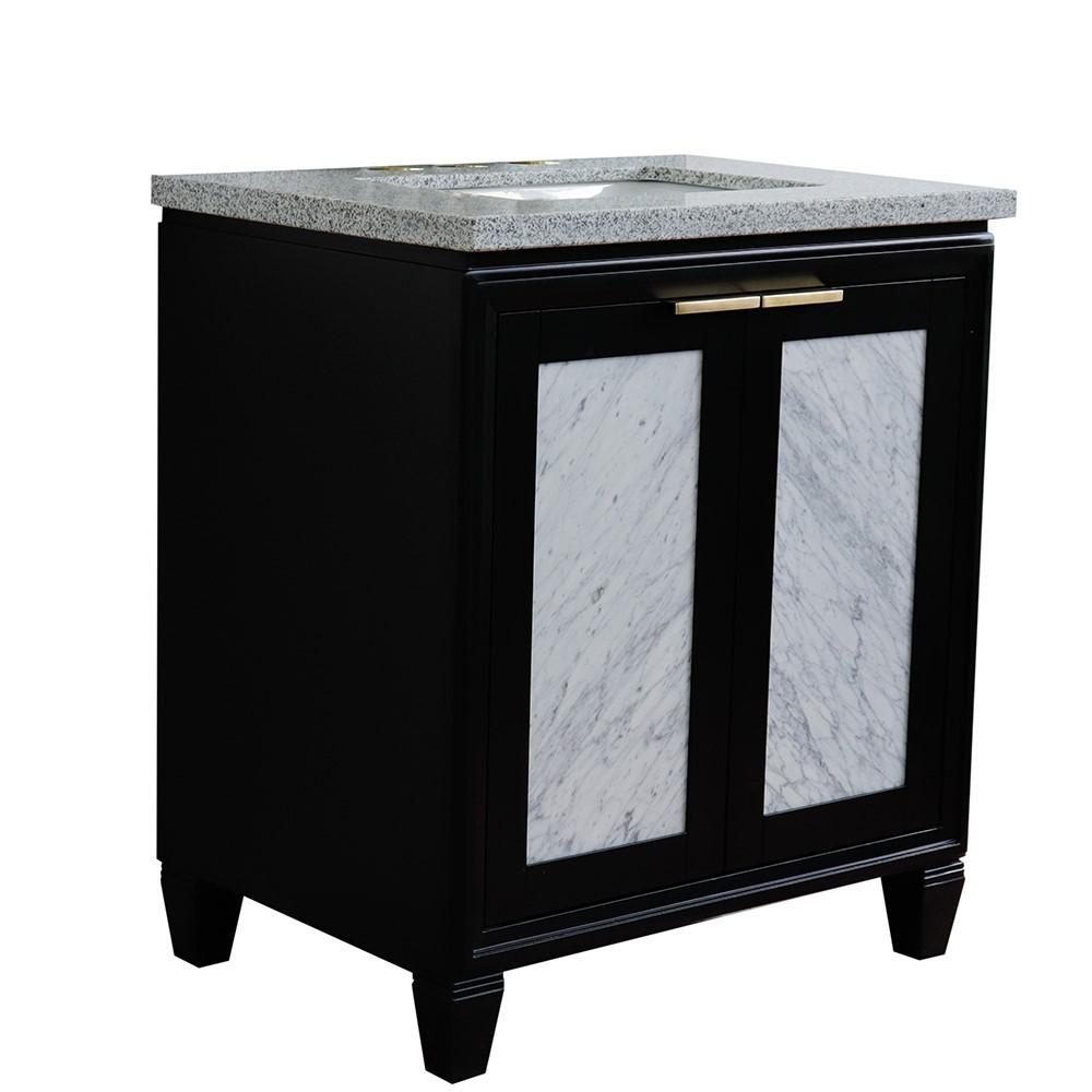 31 Single sink vanity in Black finish with Gray granite with rectangle sink. Picture 5