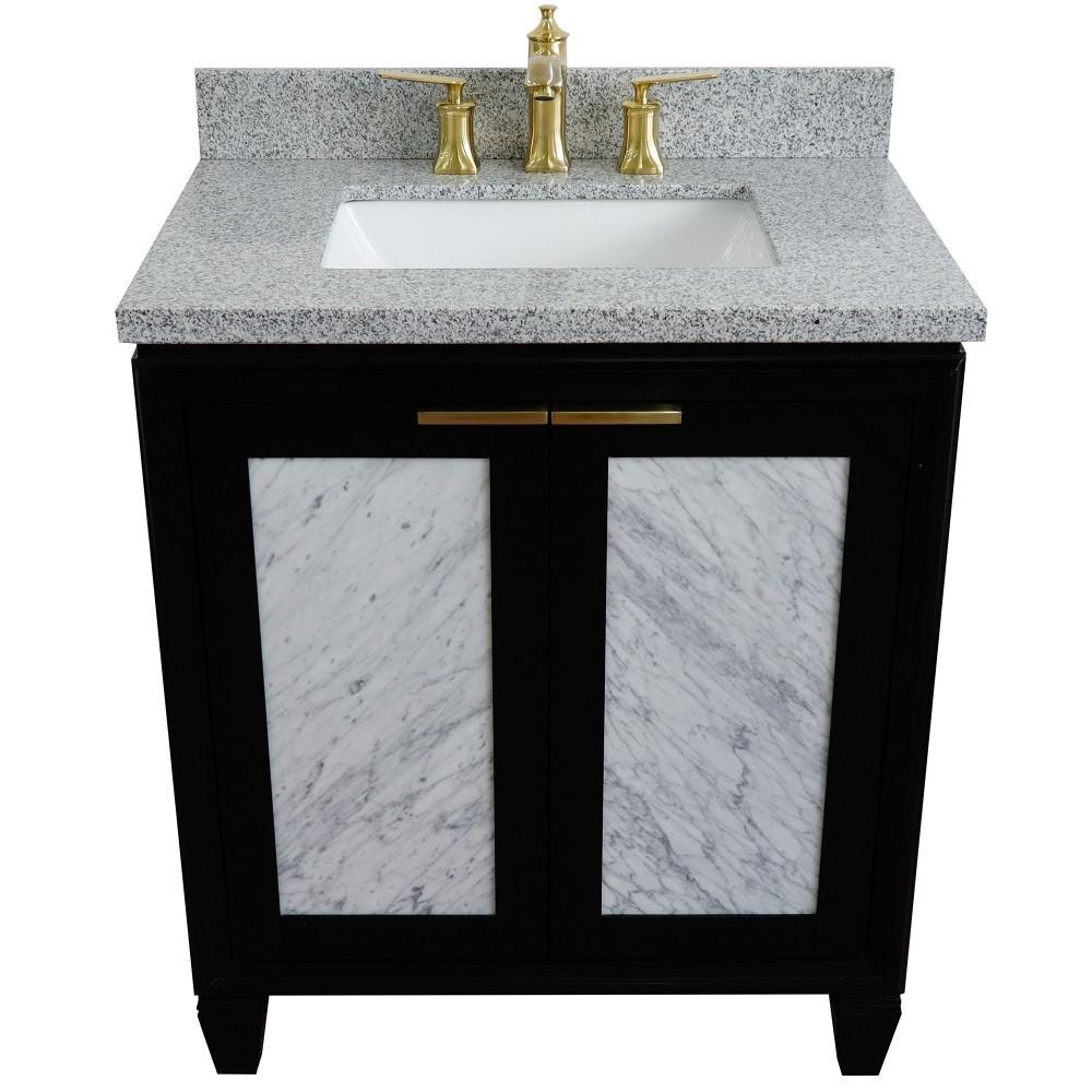 31 Single sink vanity in Black finish with Gray granite with rectangle sink. Picture 9