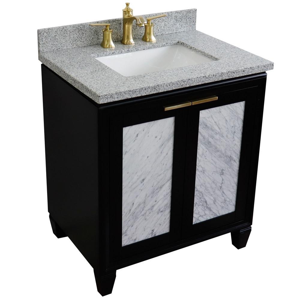 31 Single sink vanity in Black finish with Gray granite with rectangle sink. Picture 10