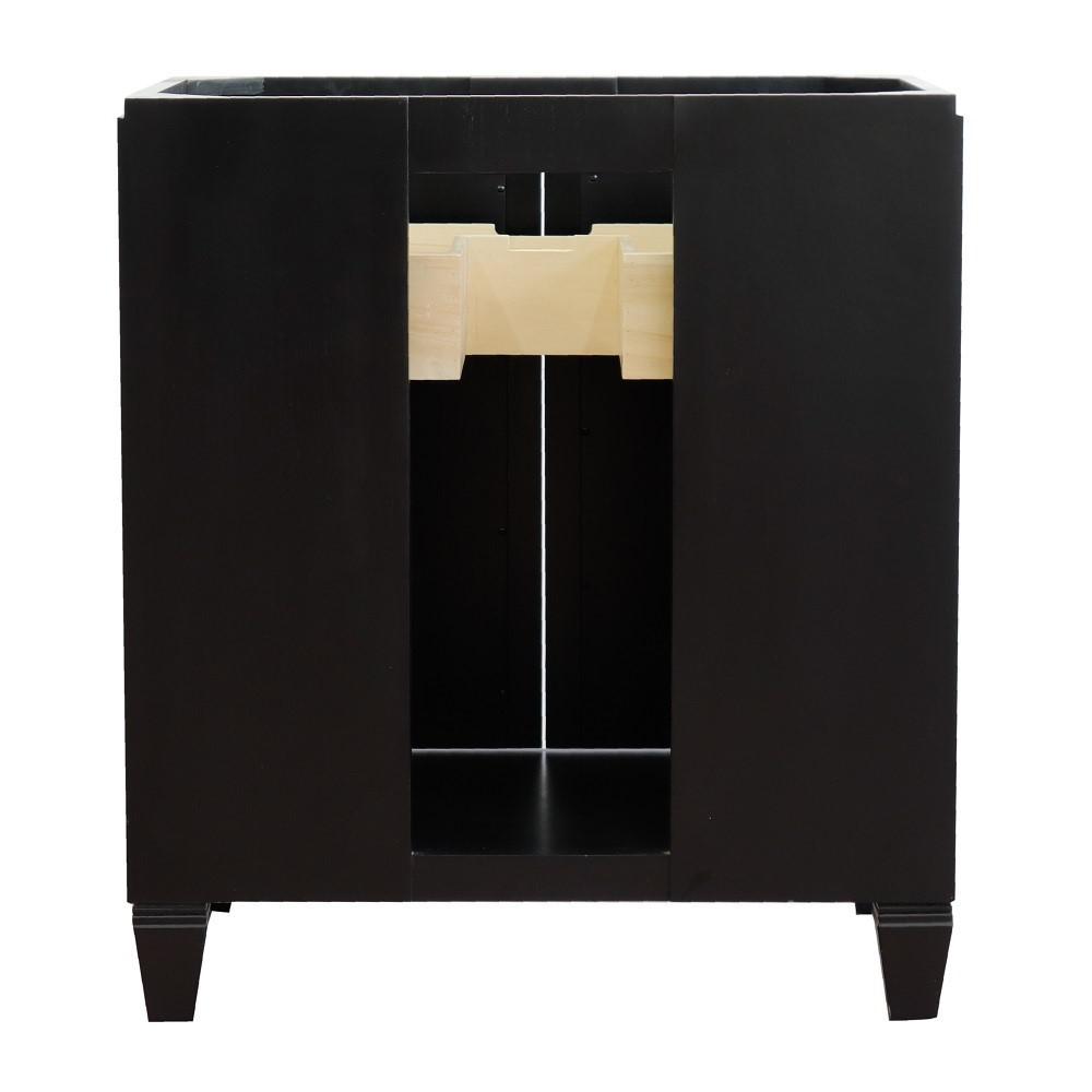 31 Single sink vanity in Black finish with White quartz with rectangle sink. Picture 8