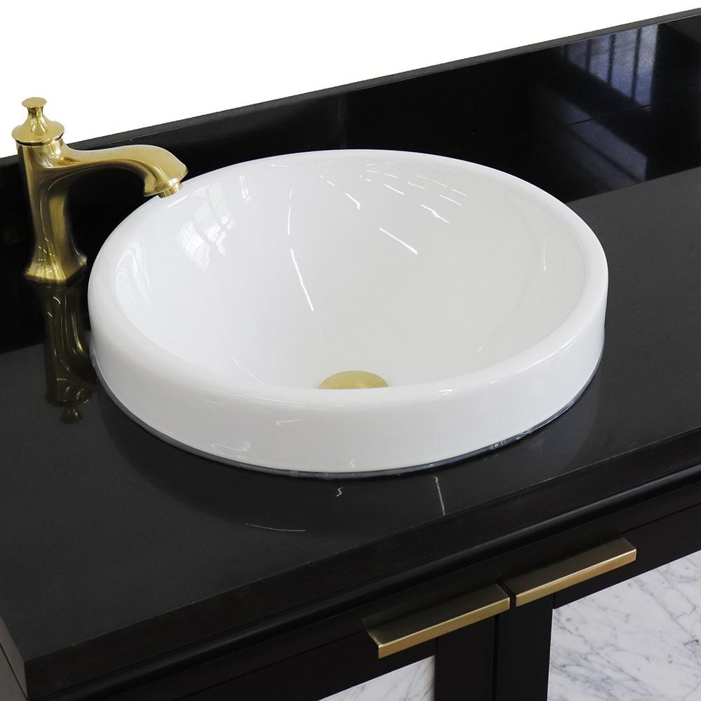 Single vanity in Black with Black galaxy and round sink- Left door/Left sink. Picture 10