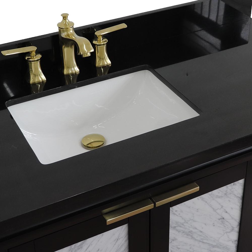 Single vanity in Black with Black galaxy and rectangle sink- door/sink. Picture 10