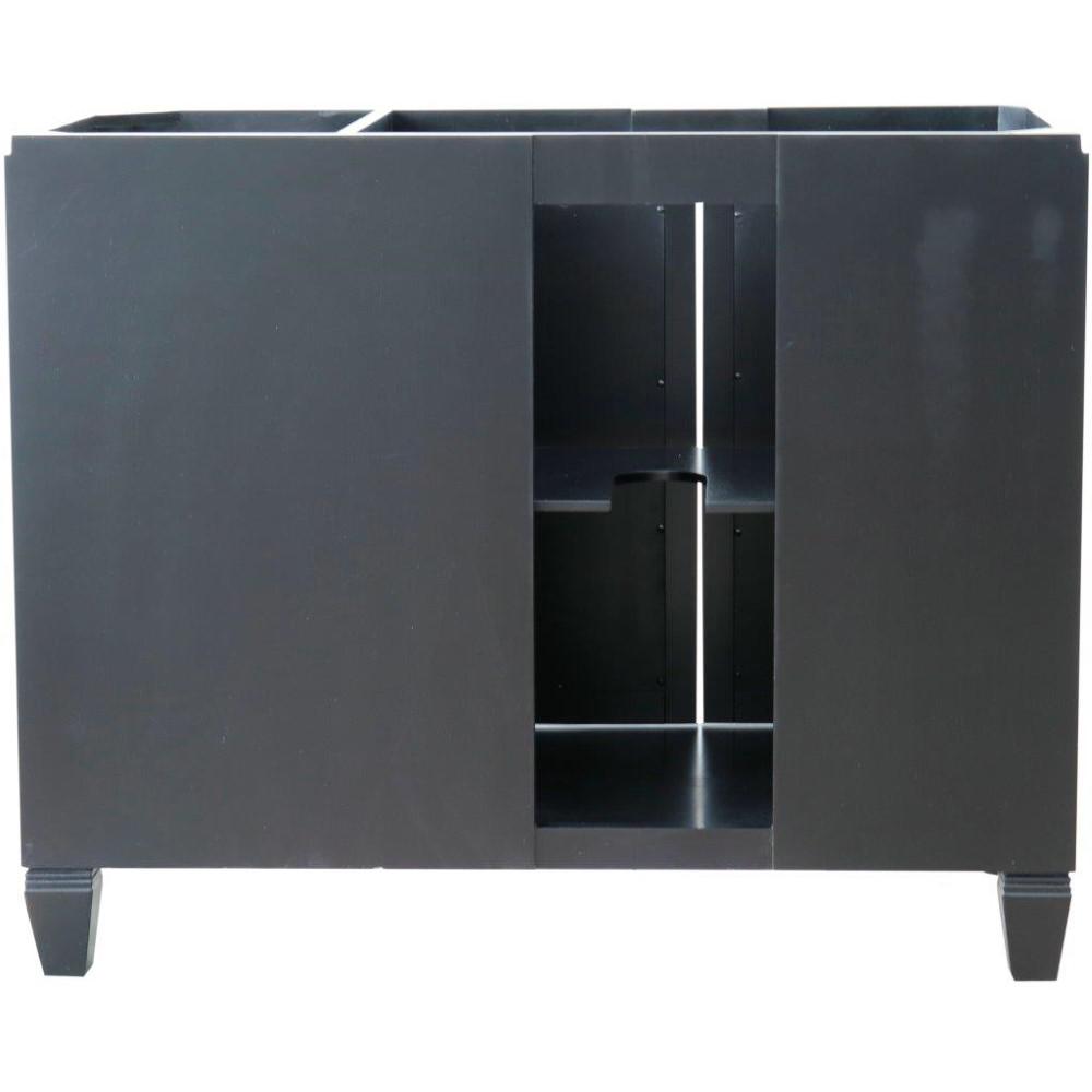 Single vanity in Black with White quartz and rectangle sink- door/sink. Picture 11