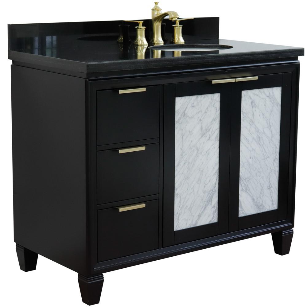 Single vanity in Black with Black galaxy and oval sink. Picture 6