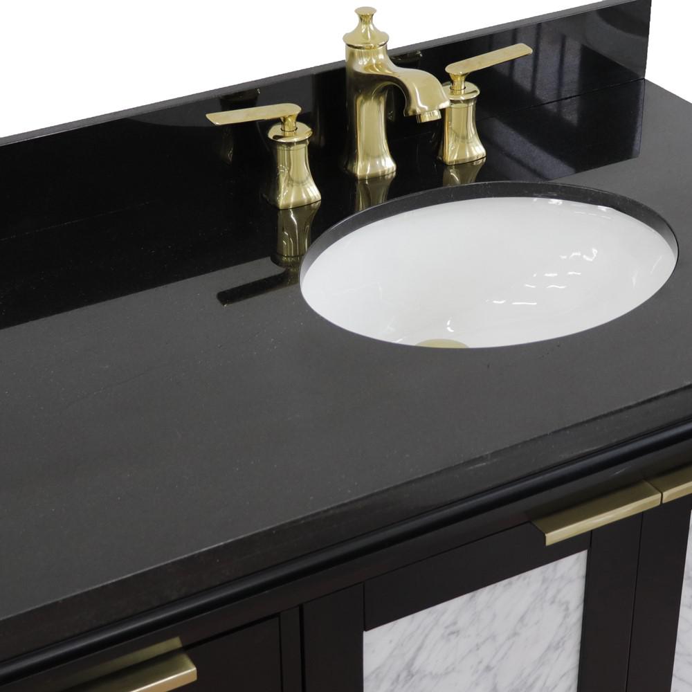 Single vanity in Black with Black galaxy and oval sink. Picture 9