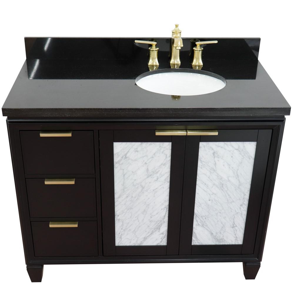 Single vanity in Black with Black galaxy and oval sink. Picture 11