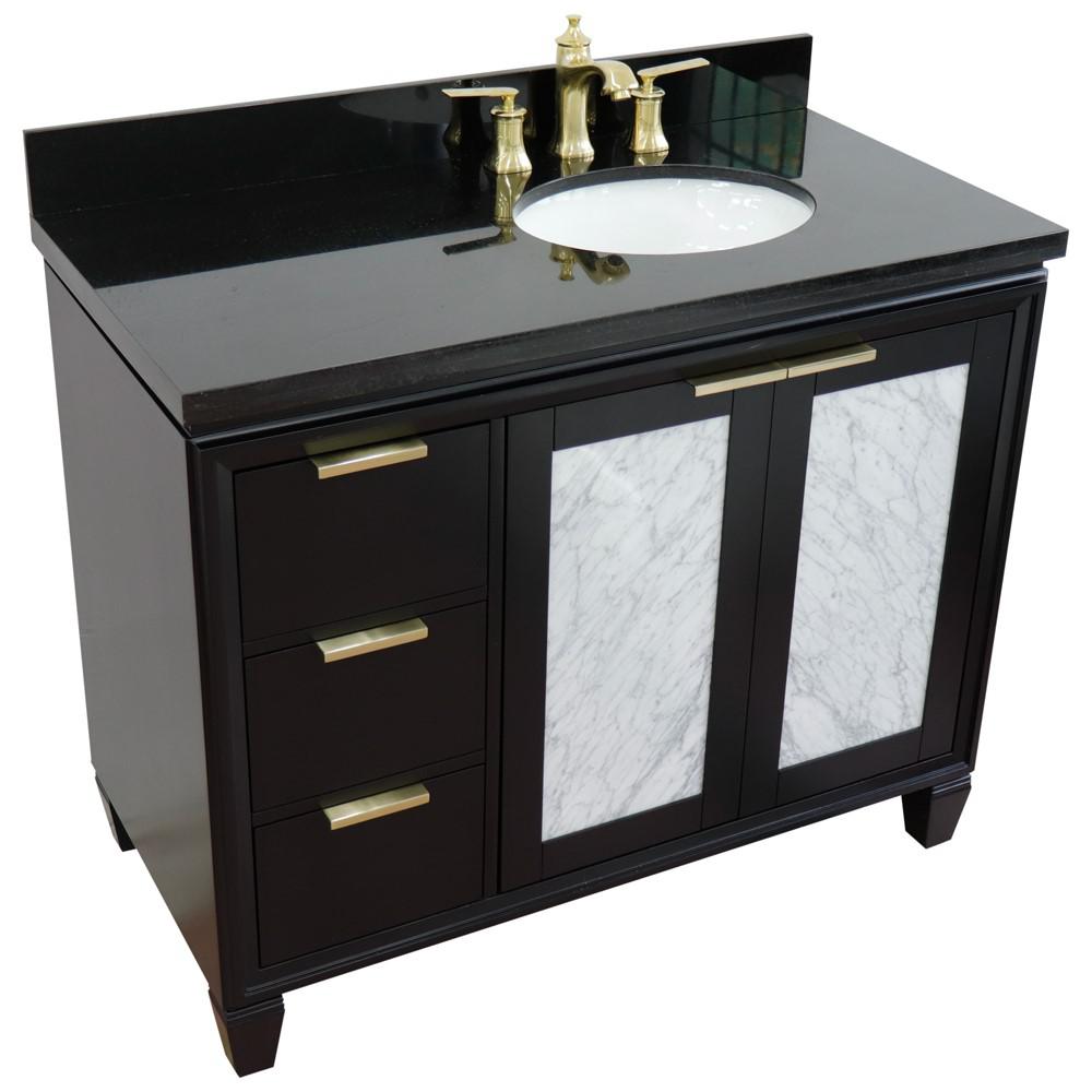Single vanity in Black with Black galaxy and oval sink. Picture 12