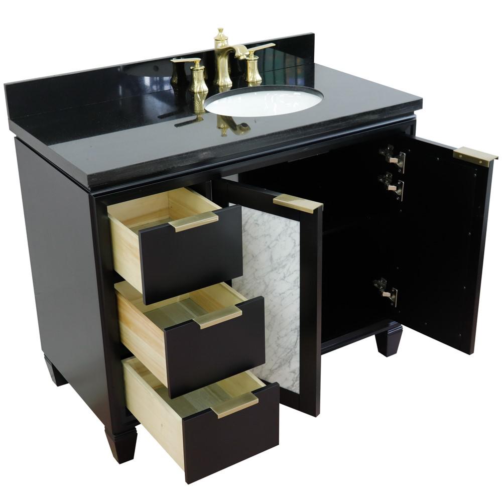 Single vanity in Black with Black galaxy and oval sink. Picture 13