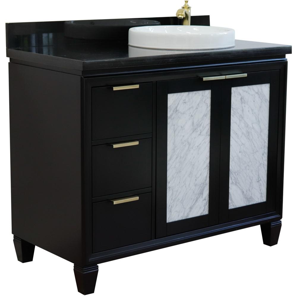 Single vanity in Black with Black galaxy and round sink. Picture 6
