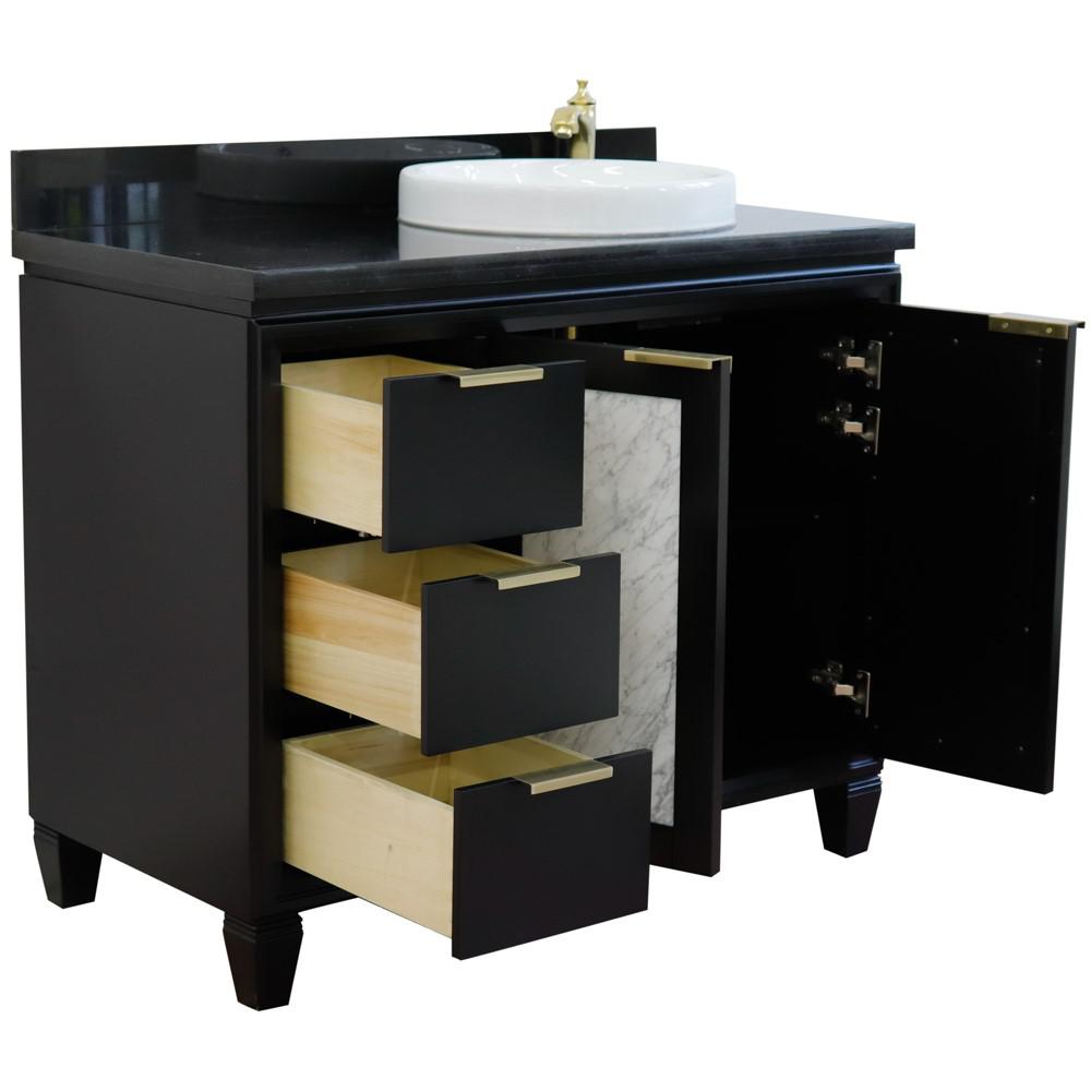 Single vanity in Black with Black galaxy and round sink. Picture 7