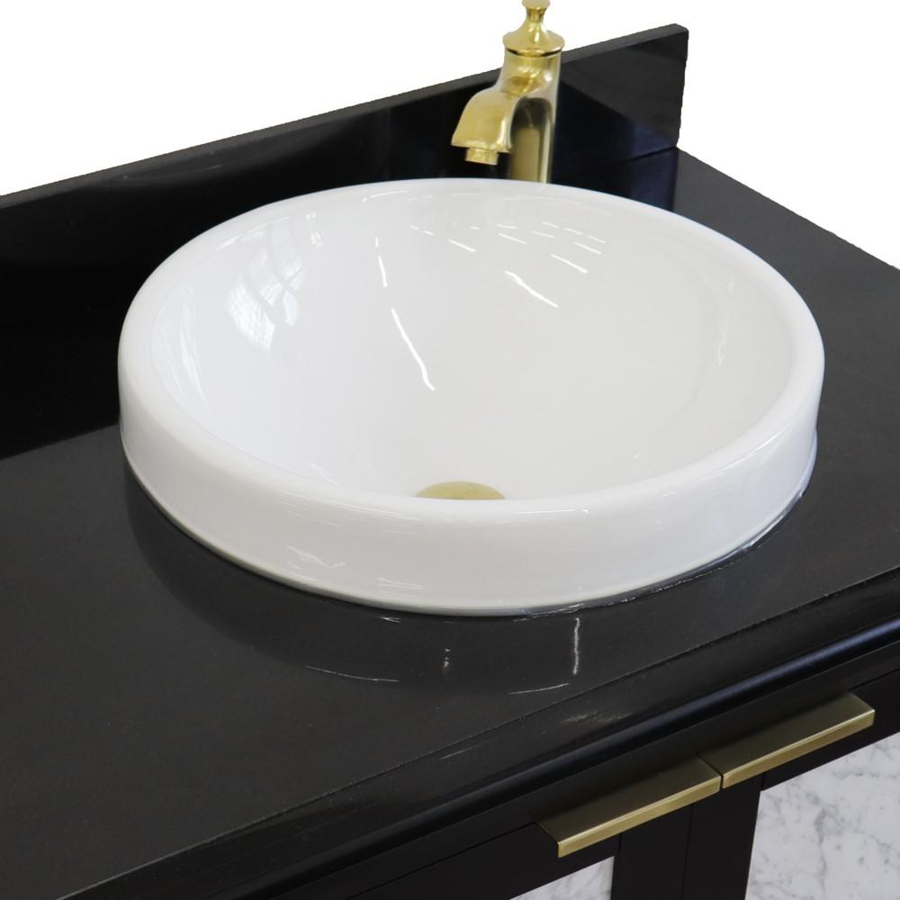 Single vanity in Black with Black galaxy and round sink. Picture 9
