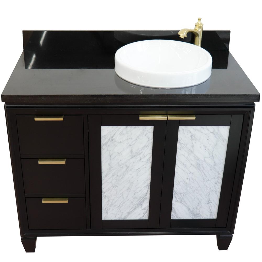Single vanity in Black with Black galaxy and round sink. Picture 11