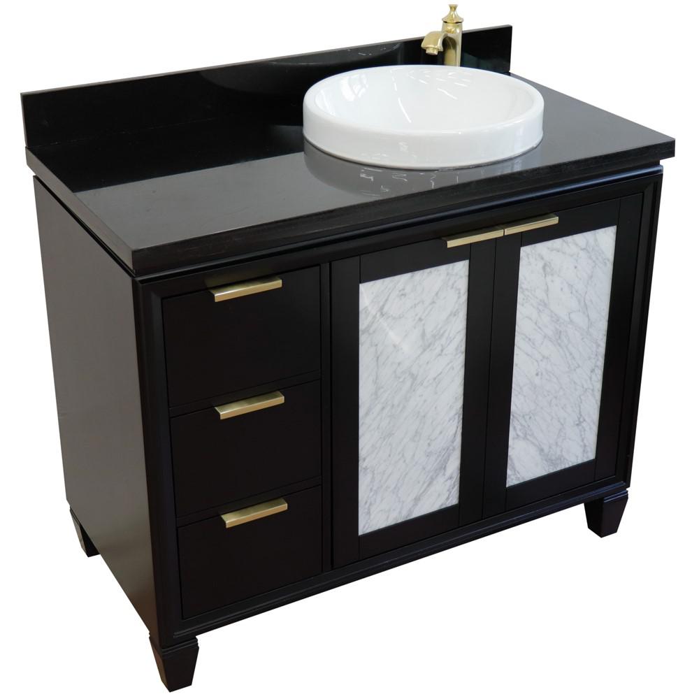Single vanity in Black with Black galaxy and round sink. Picture 12