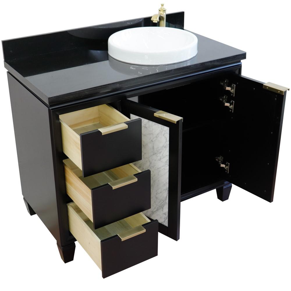 Single vanity in Black with Black galaxy and round sink. Picture 13
