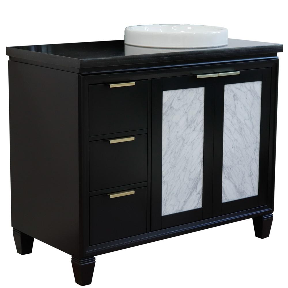 Single vanity in Black with Black galaxy and round sink. Picture 15