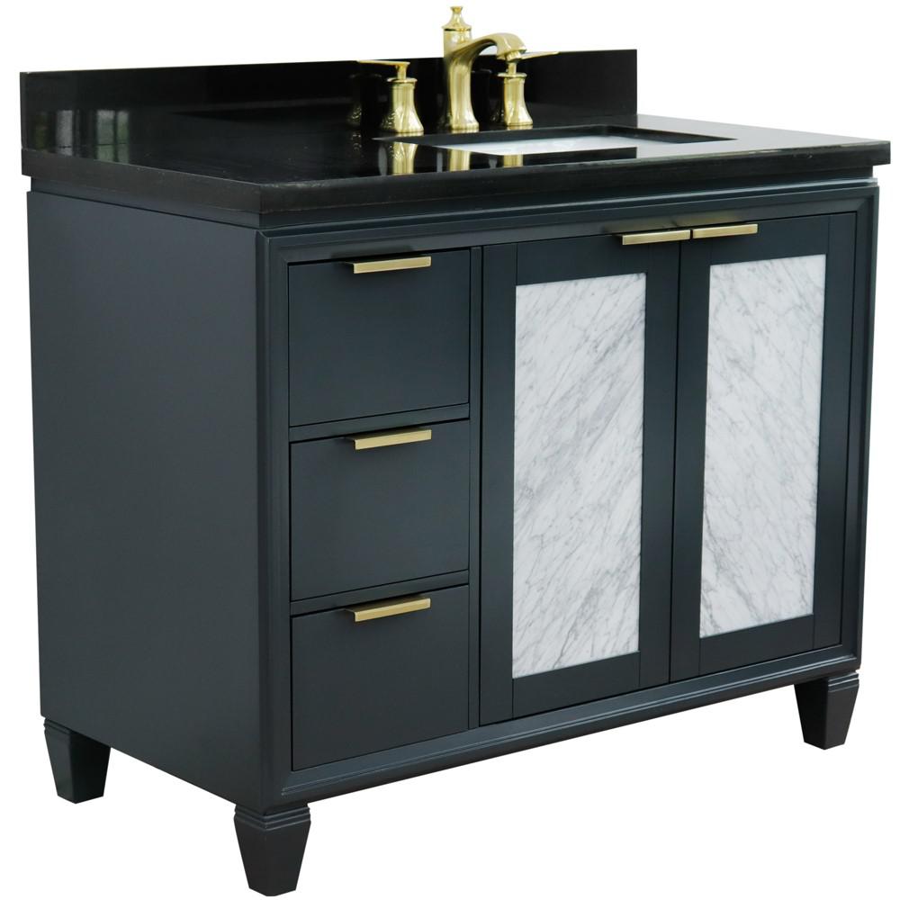 Single vanity in Dark Gray with Black galaxy and rectangle sink. Picture 6