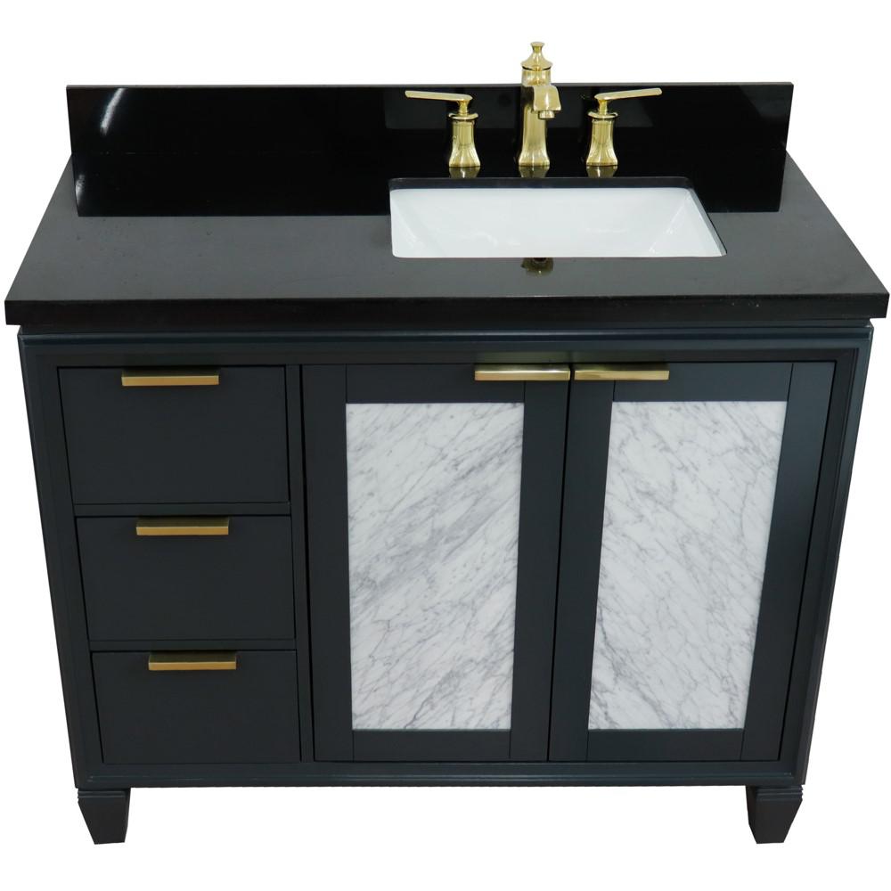 Single vanity in Dark Gray with Black galaxy and rectangle sink. Picture 11