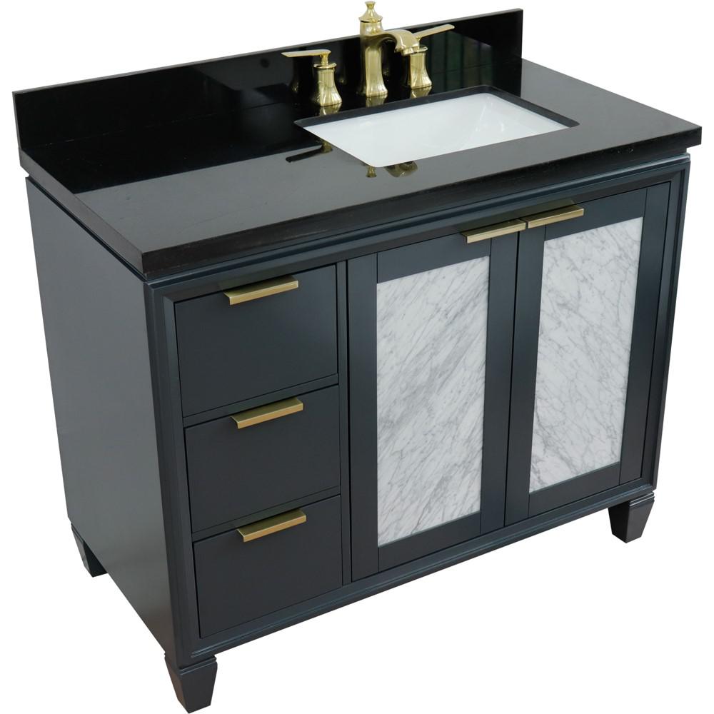 Single vanity in Dark Gray with Black galaxy and rectangle sink. Picture 12