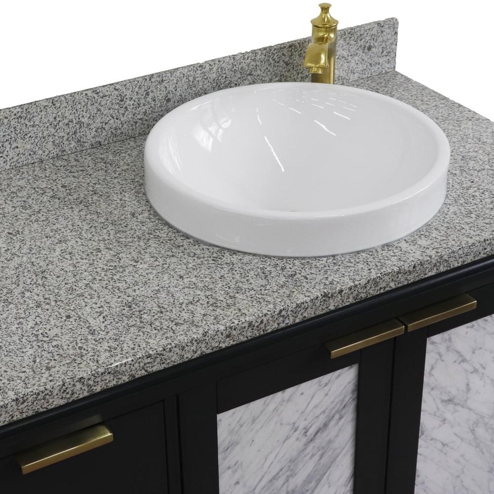 Single vanity in Dark Gray with Gray granite and round sink. Picture 9