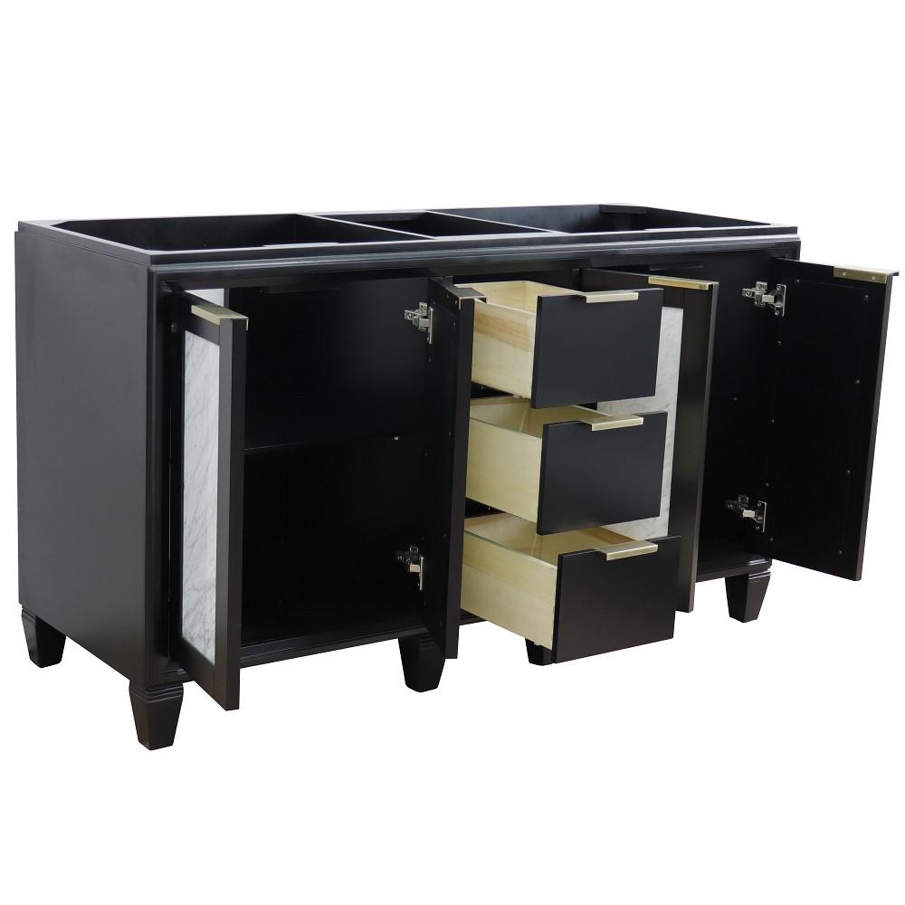 60 Double vanity in Black finish - cabinet only. Picture 4