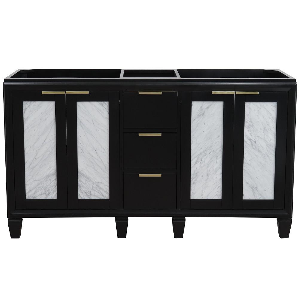 60 Double vanity in Black finish - cabinet only. Picture 5