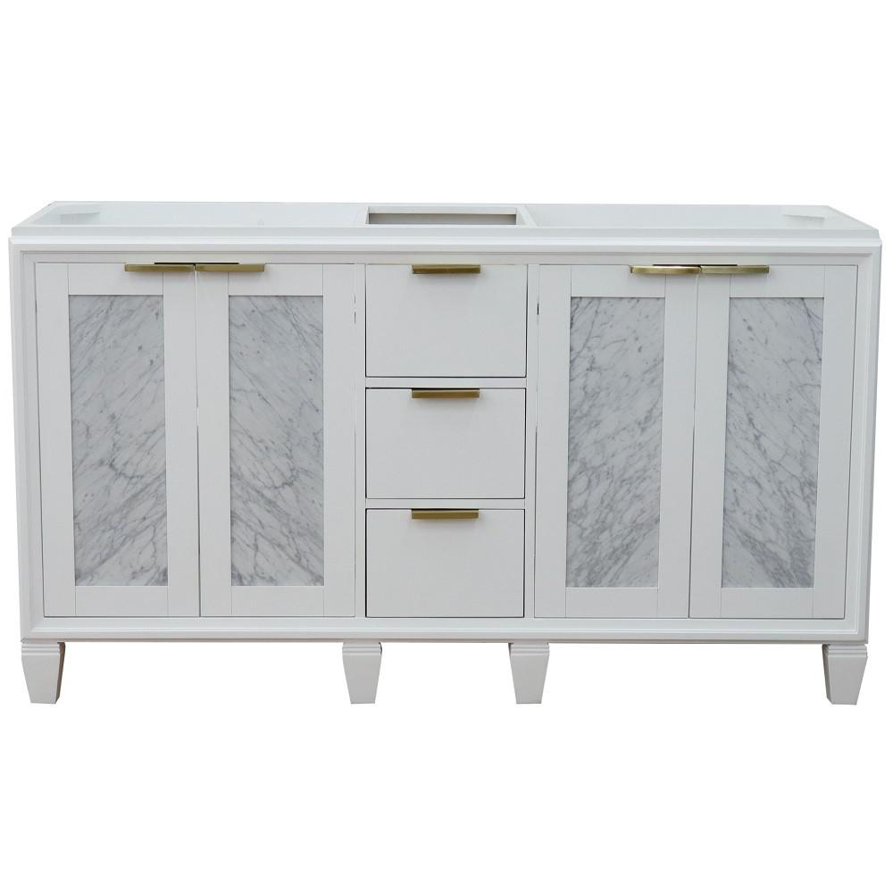 60 Double vanity in White finish - cabinet only. Picture 4