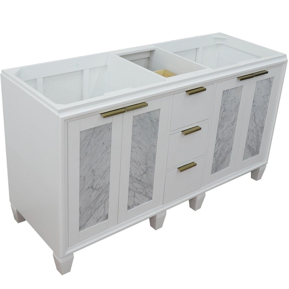 60 Double vanity in White finish - cabinet only. Picture 8