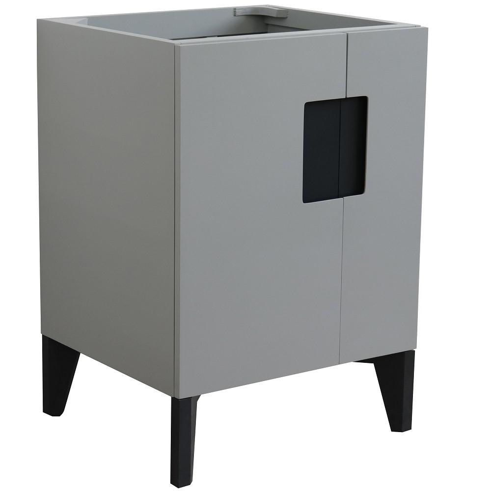 24 Single sink vanity in Light Gray finish - cabinet only. Picture 2