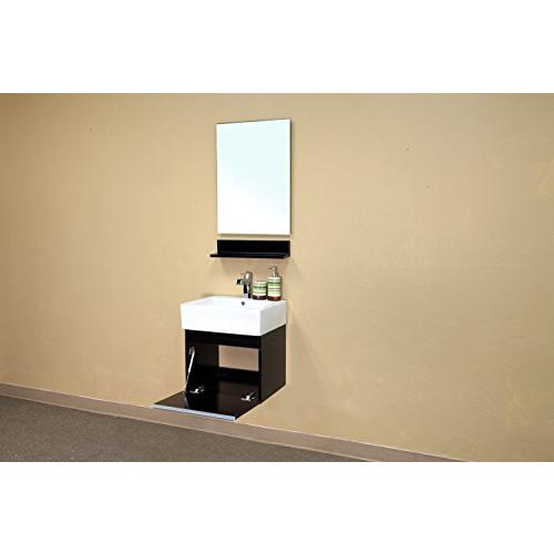 20.5 in Single wall mount style sink vanity-wood-espresso. Picture 4