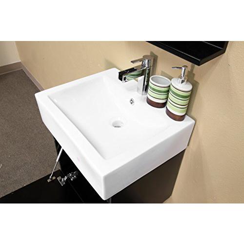 20.5 in Single wall mount style sink vanity-wood-espresso. Picture 3