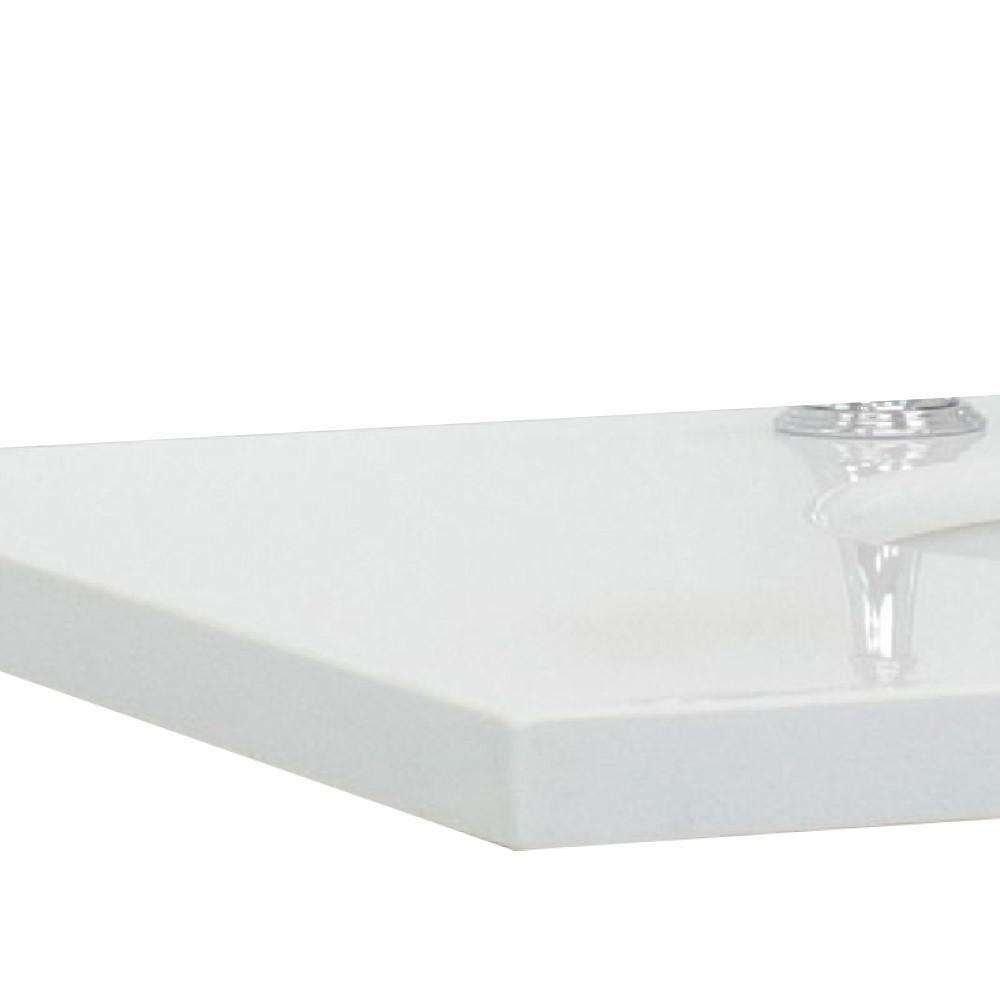 25 White quartz countertop and single oval sink. Picture 1
