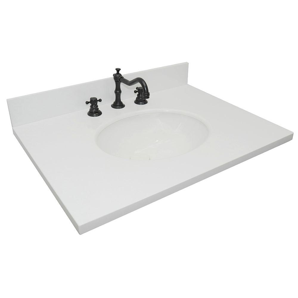 31 White quartz top with oval sink. Picture 2