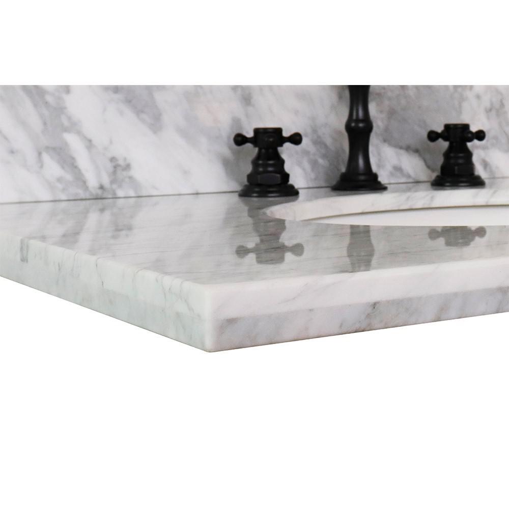 31 White Carrara marble top with oval sink. Picture 4