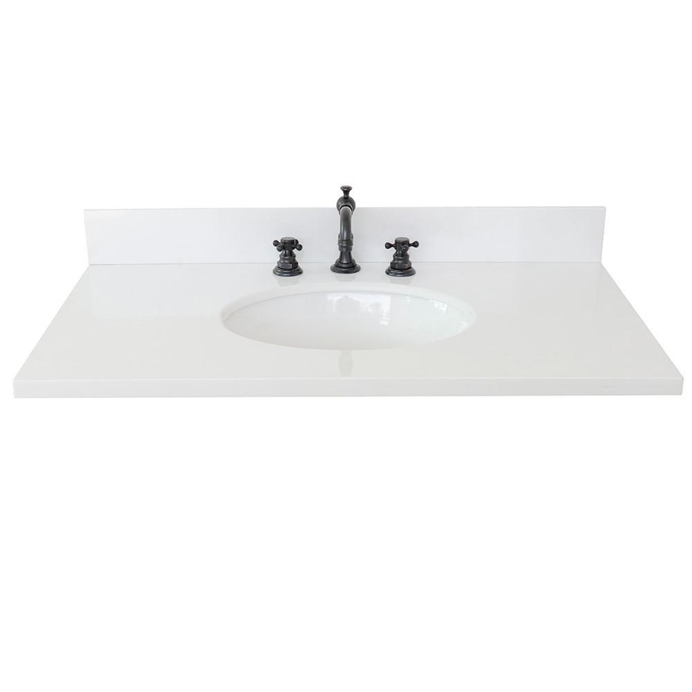 37 White quartz top with oval sink. Picture 2