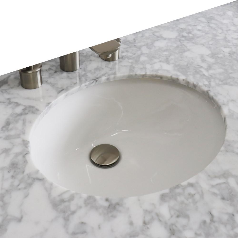 61 White Carrara countertop and double oval sink. Picture 3