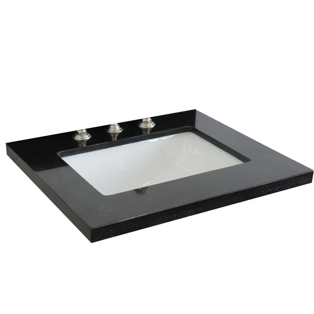 25 Black galaxy countertop and single rectangle sink. Picture 1