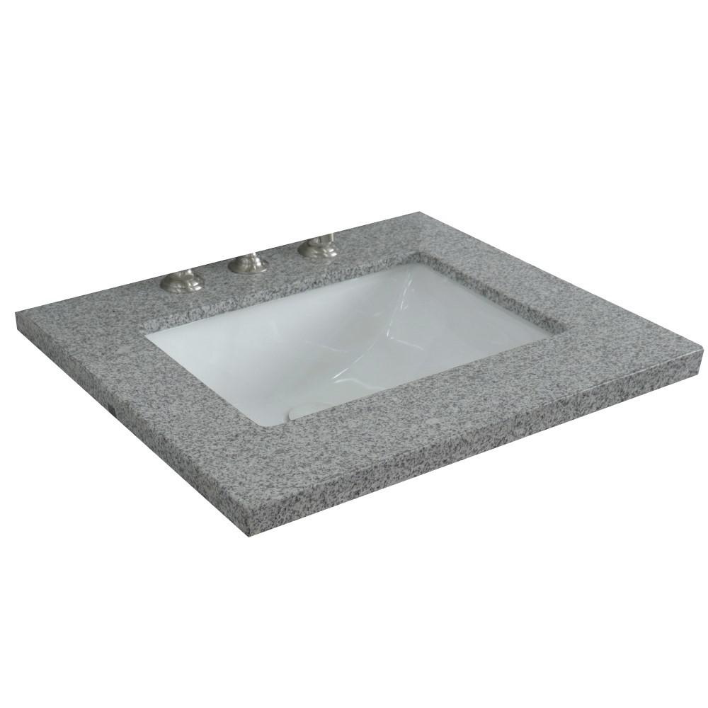 25 Gray granite countertop and single rectangle sink. Picture 1
