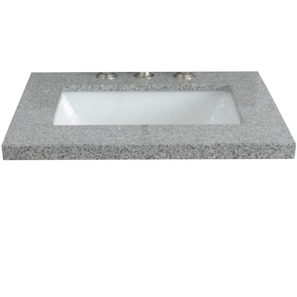25 Gray granite countertop and single rectangle sink. Picture 3
