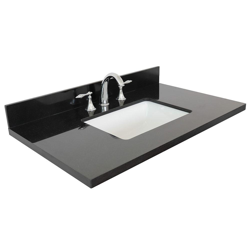 37 Black galaxy granite top with rectangle sink. Picture 1